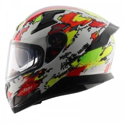 AXOR APEX RACER WHİTE NEON Kapalı Motosiklet Kaskı - 2