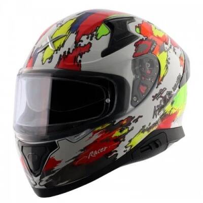 AXOR APEX RACER WHİTE NEON Kapalı Motosiklet Kaskı - 1