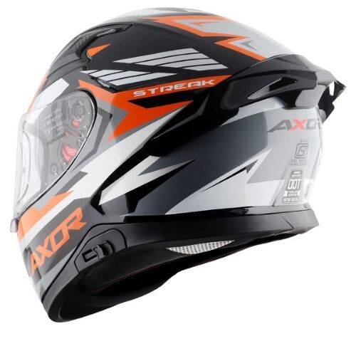 AXOR APEX STREAK BLACK ORANGE Kapalı Motosiklet Kaskı - 3