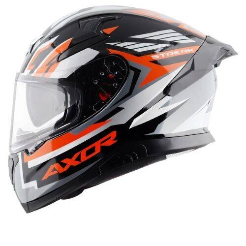 AXOR APEX STREAK BLACK ORANGE Kapalı Motosiklet Kaskı - 4