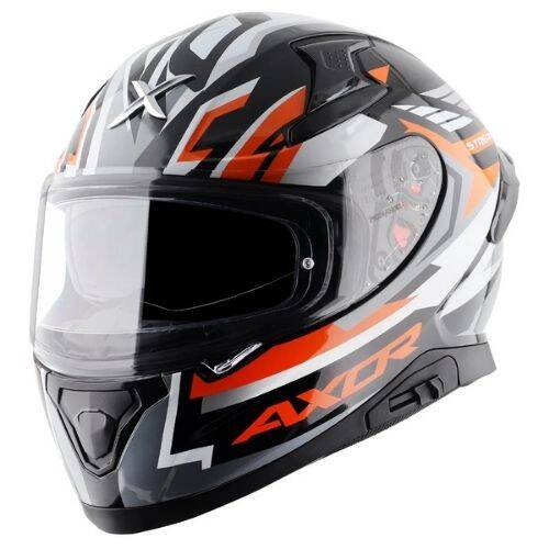 AXOR APEX STREAK BLACK ORANGE Kapalı Motosiklet Kaskı - 1