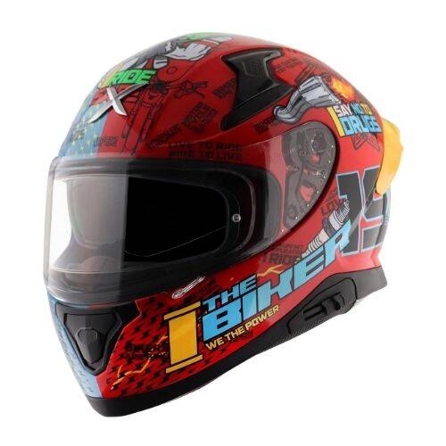 Axor Apex XBHP 19 BLUE RED Kapalı Motosiklet Kaskı - 1