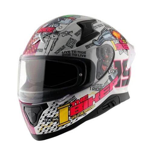 AXOR APEX XBHP 19 Pink White Kapalı Motosiklet Kaskı - 1