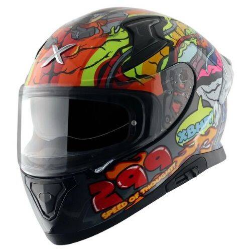 AXOR APEX XBHP 299 NEON YELLOW BLUE Kapalı Motosiklet Kaskı - 1