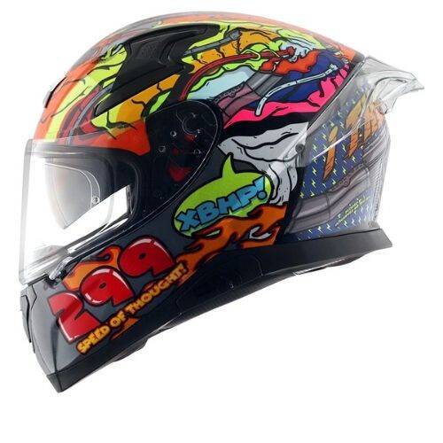 AXOR APEX XBHP 299 NEON YELLOW BLUE Kapalı Motosiklet Kaskı - 3