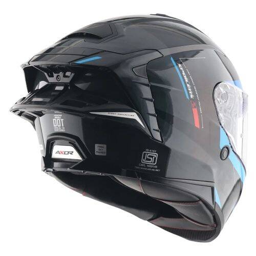 AXOR BRUTALE KRYPTİC-E Black Blue Motosiklet Kaskı - 4