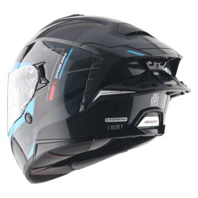 AXOR BRUTALE KRYPTİC-E Black Blue Motosiklet Kaskı - 6