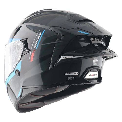 AXOR BRUTALE KRYPTİC-E Black Blue Motosiklet Kaskı - 6