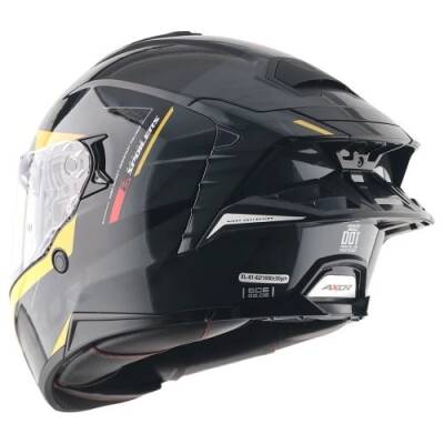 AXOR BRUTALE KRYPTİC-E Black Yellow Motosiklet Kaskı - 4