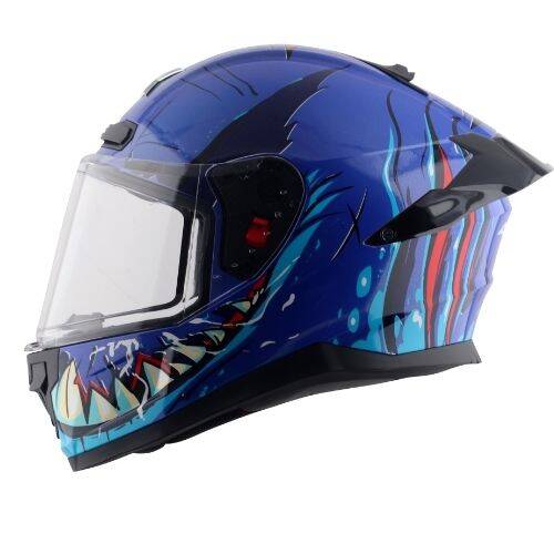 AXOR SABER SAVAGE-E Metalik Mavi Motosiklet Kaskı - 4