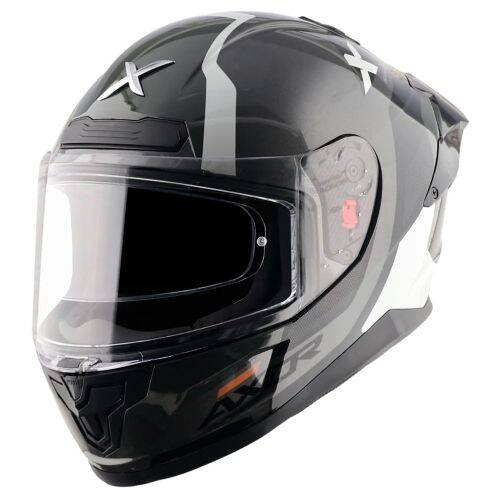 AXOR SABER SPARK-E İnci Beyazı Motosiklet Kaskı - 1