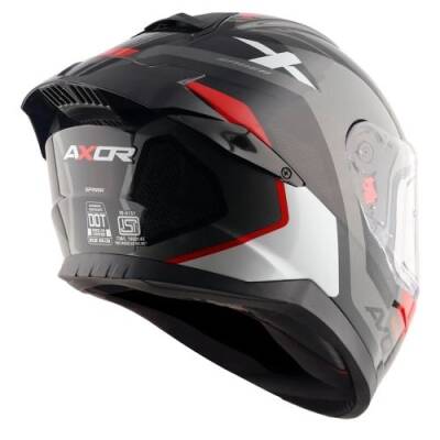 AXOR SABER SPARK-E Kırmızı Siyah Motosiklet Kaskı - 6