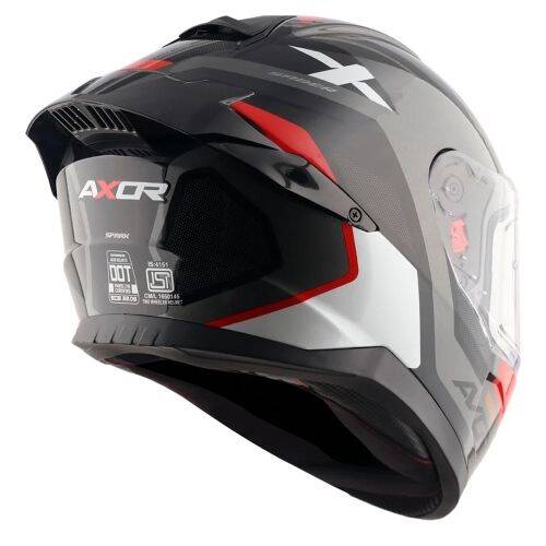AXOR SABER SPARK-E Kırmızı Siyah Motosiklet Kaskı - 6