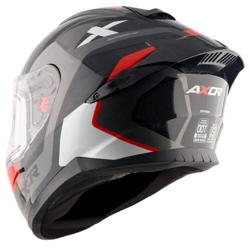 AXOR SABER SPARK-E Kırmızı Siyah Motosiklet Kaskı - 4