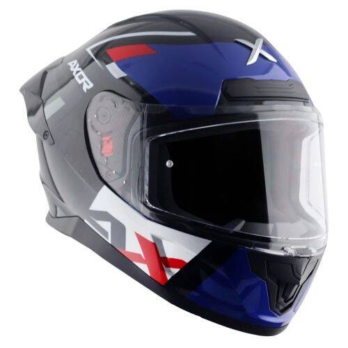 AXOR SABER X-SPORT-E Mat Siyah Mavi Motosiklet Kaskı - 9