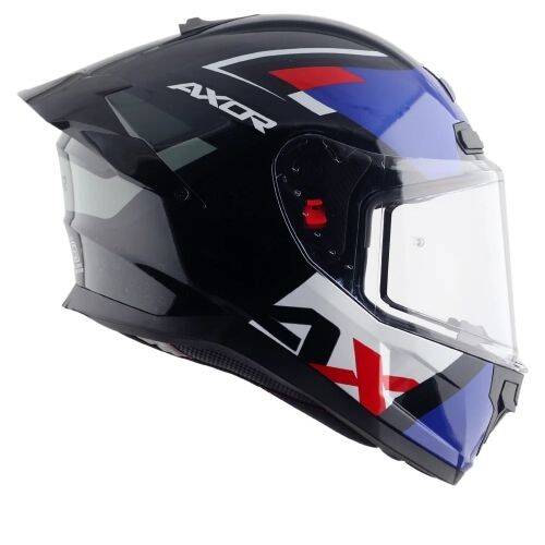 AXOR SABER X-SPORT-E Mat Siyah Mavi Motosiklet Kaskı - 7