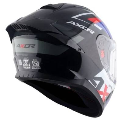 AXOR SABER X-SPORT-E Mat Siyah Mavi Motosiklet Kaskı - 6