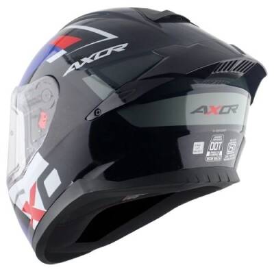 AXOR SABER X-SPORT-E Mat Siyah Mavi Motosiklet Kaskı - 4