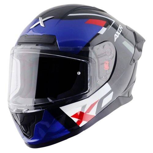 AXOR SABER X-SPORT-E Mat Siyah Mavi Motosiklet Kaskı - 1
