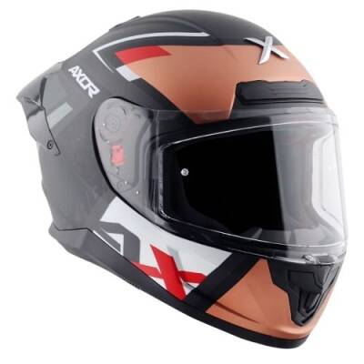 AXOR SABER X-SPORT-E Mat Siyah Turuncu Motosiklet Kaskı - 7
