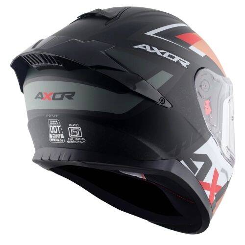 AXOR SABER X-SPORT-E Mat Siyah Turuncu Motosiklet Kaskı - 9