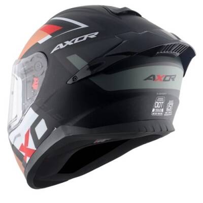 AXOR SABER X-SPORT-E Mat Siyah Turuncu Motosiklet Kaskı - 4