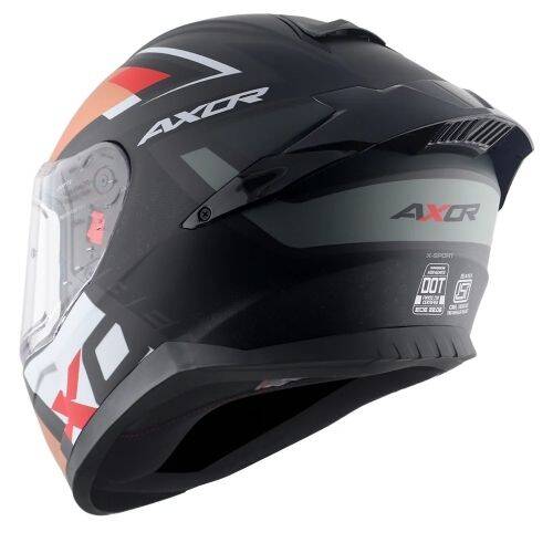 AXOR SABER X-SPORT-E Mat Siyah Turuncu Motosiklet Kaskı - 4