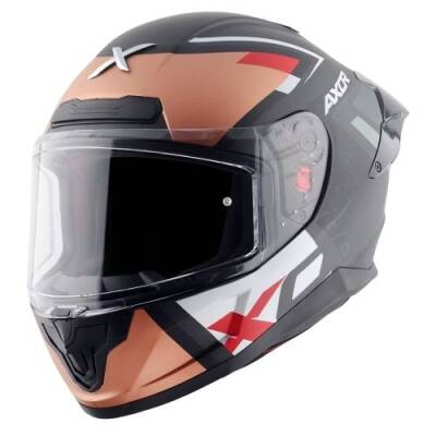 AXOR SABER X-SPORT-E Mat Siyah Turuncu Motosiklet Kaskı 