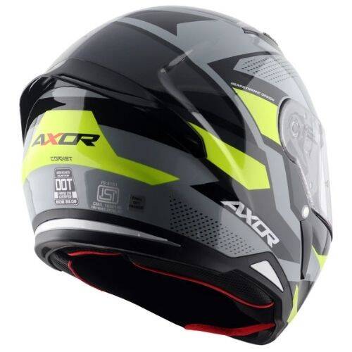 AXOR SH-890 CORNET-E Mat Siyah Sarı Motosiklet Kaskı - 6
