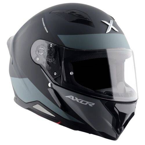 AXOR SH-890 HUNTER TURBO-E Mat Siyah Gri Motosiklet Kaskı - 7