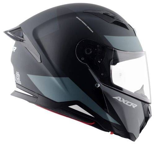 AXOR SH-890 HUNTER TURBO-E Mat Siyah Gri Motosiklet Kaskı - 9