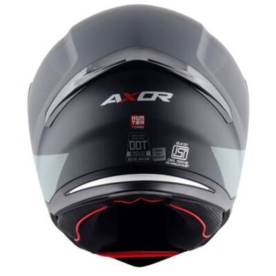 AXOR SH-890 HUNTER TURBO-E Mat Siyah Gri Motosiklet Kaskı - 5