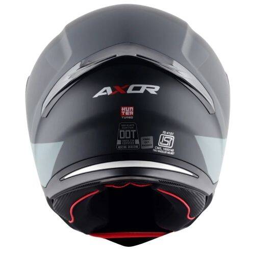 AXOR SH-890 HUNTER TURBO-E Mat Siyah Gri Motosiklet Kaskı - 5