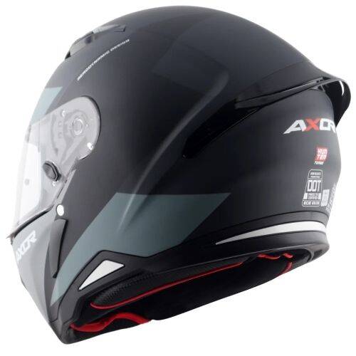 AXOR SH-890 HUNTER TURBO-E Mat Siyah Gri Motosiklet Kaskı - 4