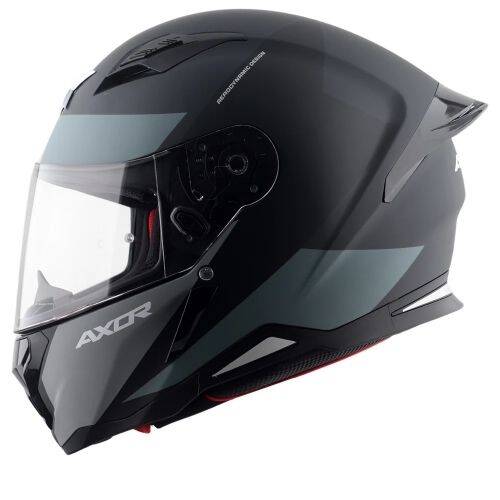 AXOR SH-890 HUNTER TURBO-E Mat Siyah Gri Motosiklet Kaskı - 3