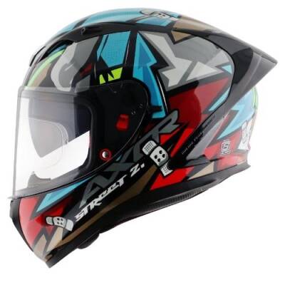 AXOR STREET BOBBY BLUE RED Kapalı Motosiklet Kaskı - 2