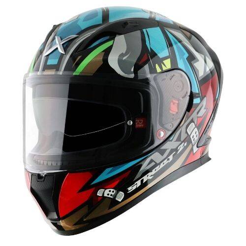 AXOR STREET BOBBY BLUE RED Kapalı Motosiklet Kaskı - 1