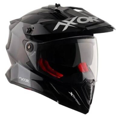 AXOR X CROSS X2 DUAL VİSOR Mat Siyah Gri Cross Motosiklet Kaskı - 3