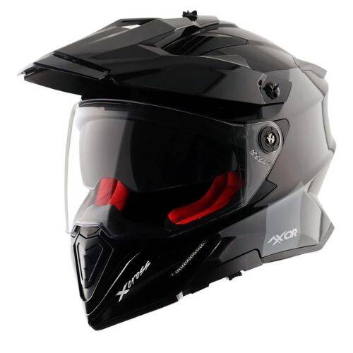 AXOR X CROSS X2 DUAL VİSOR Mat Siyah Gri Cross Motosiklet Kaskı - 1