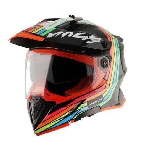 AXOR X CROSS X2 DUAL VİSOR Mat Siyah Gri Cross Motosiklet Kaskı - 1