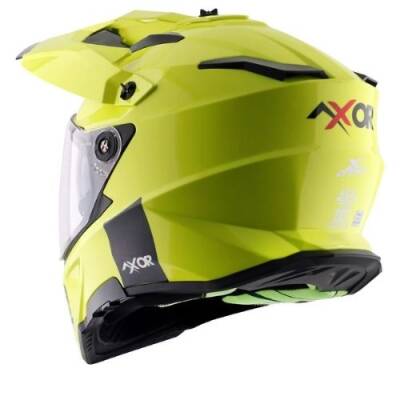 Axor X-Cross Dual Vizör Neon Yellow Cross Motosiklet Kaskı - 2