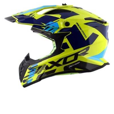 AXOR X-CROSS X1-E NEON YELLOW BLUE Cross Motosiklet Kaskı - 2