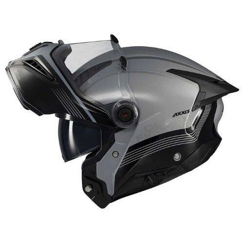 AXXİS GHOSTFIGHTER BİTONE C2 Siyah Gri Çene Açılır Motosiklet Kaskı - 2