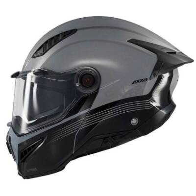 AXXİS GHOSTFIGHTER BİTONE C2 Siyah Gri Çene Açılır Motosiklet Kaskı - 3