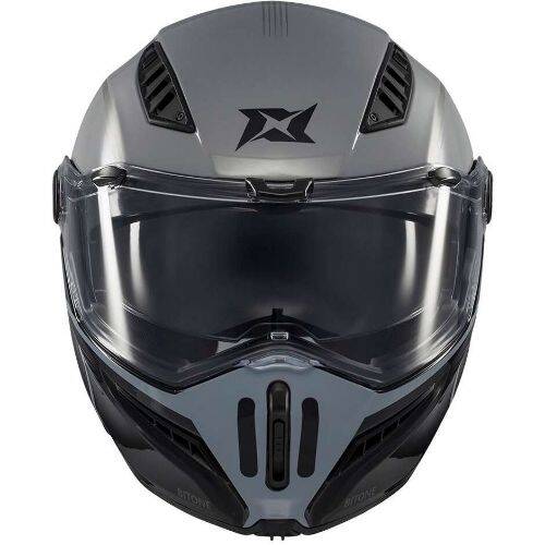 AXXİS GHOSTFIGHTER BİTONE C2 Siyah Gri Çene Açılır Motosiklet Kaskı - 5