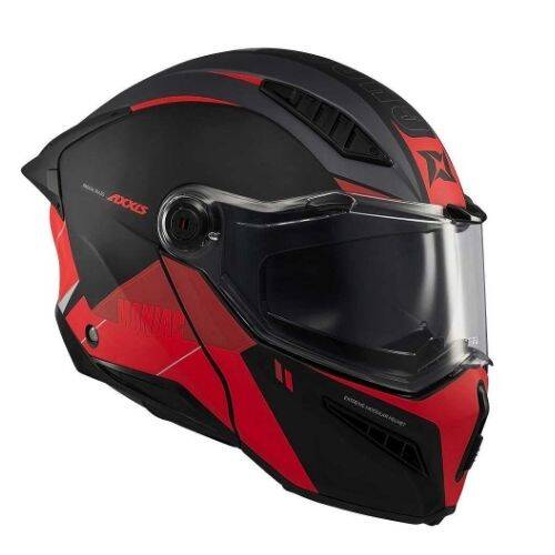 AXXİS GHOSTFIGHTER MANİAC B5 Kırmızı Siyah Çene Açılır Motosiklet Kaskı - 2