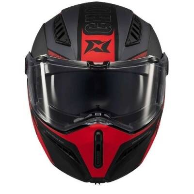 AXXİS GHOSTFIGHTER MANİAC B5 Kırmızı Siyah Çene Açılır Motosiklet Kaskı - 4