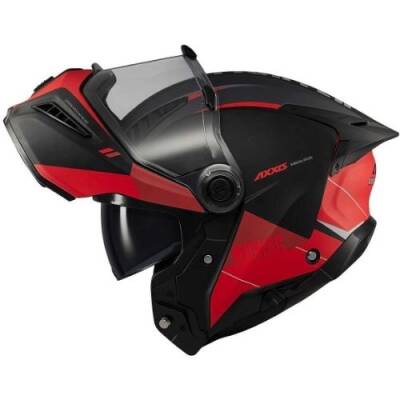 AXXİS GHOSTFIGHTER MANİAC B5 Kırmızı Siyah Çene Açılır Motosiklet Kaskı - 6