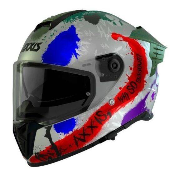 AXXİS HAWK JOKER A2 Mat Gri Kapalı Motosiklet Kaskı - 1