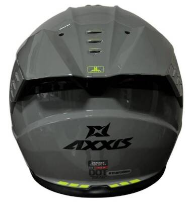 AXXİS HAWK SV EVO SOLİD A12 Parlak Gri Kapalı Motosiklet Kaskı - 3